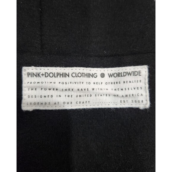 PINK + Dolphin Black "foreign." Short Sleeve Sweatshirt Tunic Dress, Medium - Picture 6 of 9